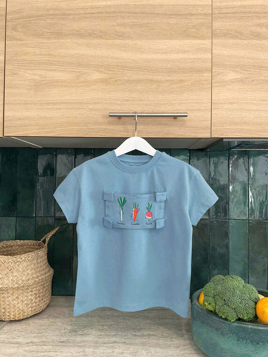 T-shirt Devinettes Légumes Bleu